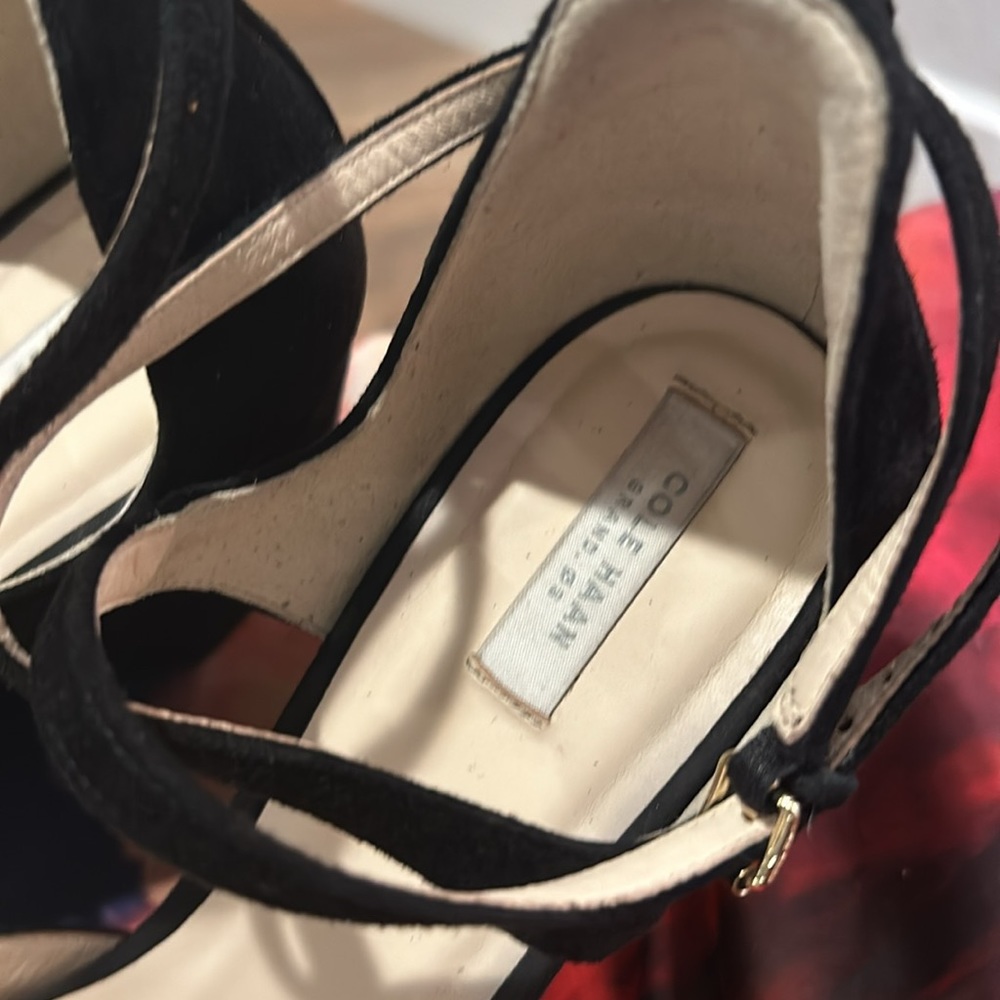 Cole Haan Black Suede Wedge Heels - Picture 5 of 7